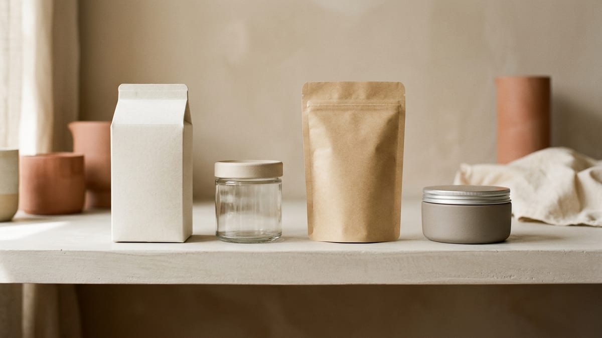 A range of retail-ready consumer packaged goods arranged on a shelf