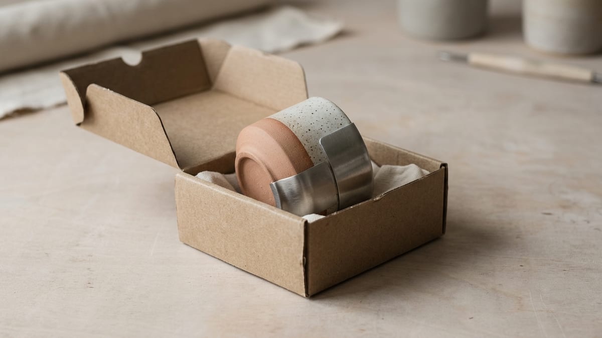An original creator-designed product displayed beside its packaging